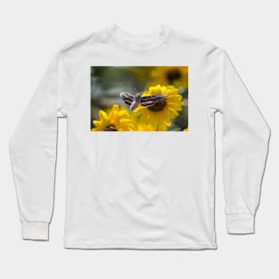 White-Lined Sphinx Moth Wings Spread Long Sleeve T-Shirt